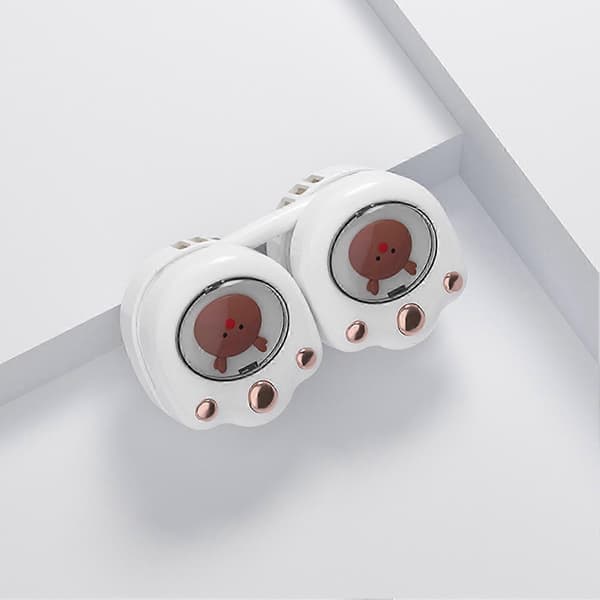 Halsventilator Sød Kattepote Design 3-Hastighed Bladløs Bærbar Hvid