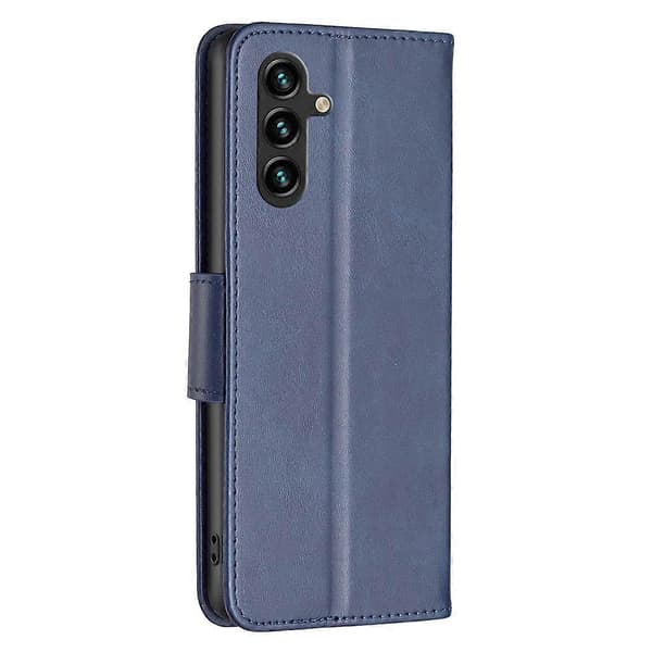 Högkvalitativt plånboksfodral med stativ i läder för Samsung Galaxy A35 5G Blue
