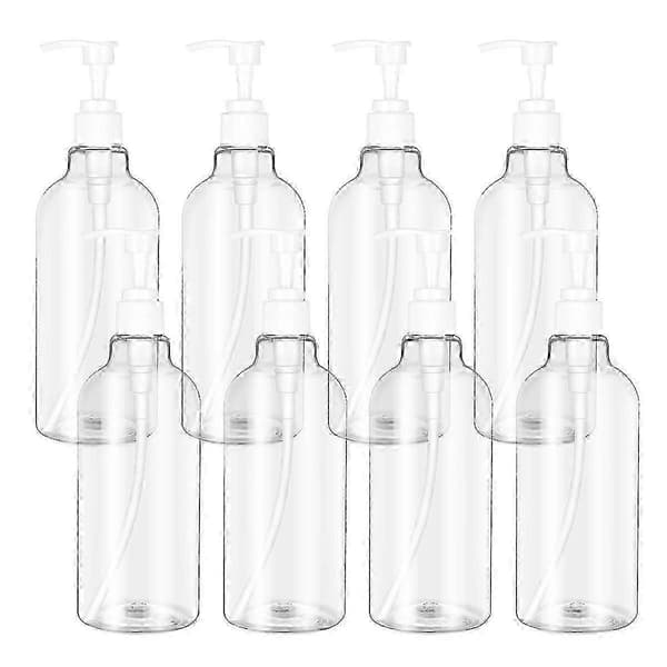 8 st 500 ml Påfyllningsbara Pumpflaskor Transparent Schampo Dispenser Lotion Flytande Flaskor För Badrum Kök_ww_Specialerbjudanden