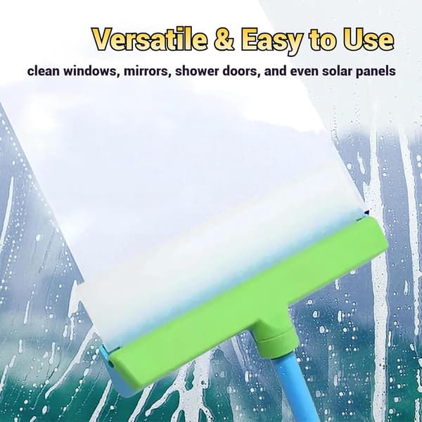 Recyclable Silicone Window Squeegee - Window Cleaner, Ergonomic Handle and Streak-Free Blade for Windows, Mirrors, Shower Doors, Glass