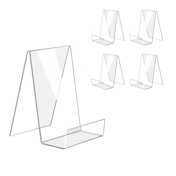 5-pak Akryl Bogstøtter, Transparent Bogdisplaystativ