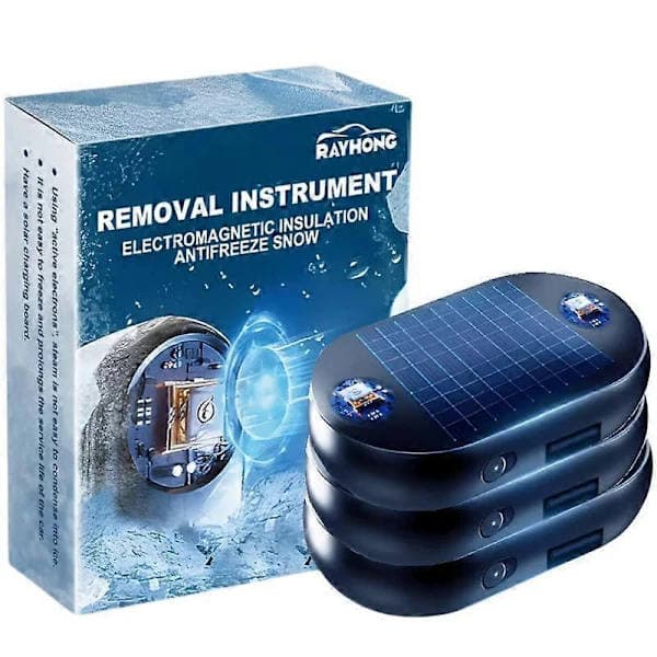 3-pack Electromagnetic Car Snow Remover Antifreeze Snow Removal Tool Solar Powered Car Snow Remover Defroster Windshield Ice Breaker