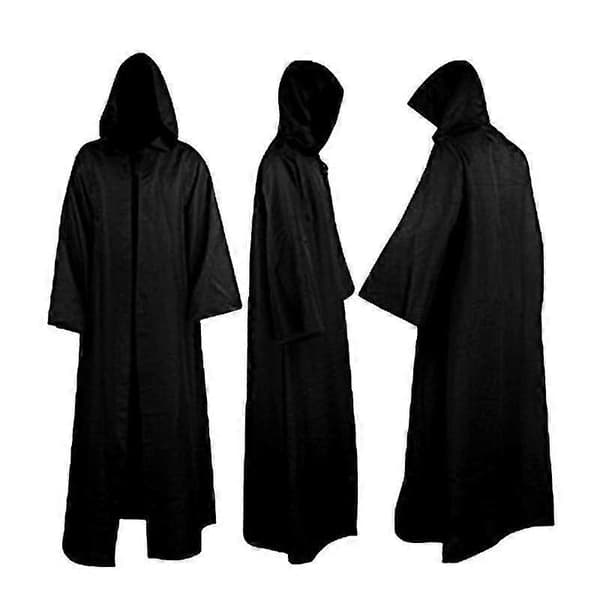 Herre Kappe Frakker Hætte Solid Løs Vindtæt Herre Trench Vinter Lang Kappe Poncho_Kvalitetsgave S