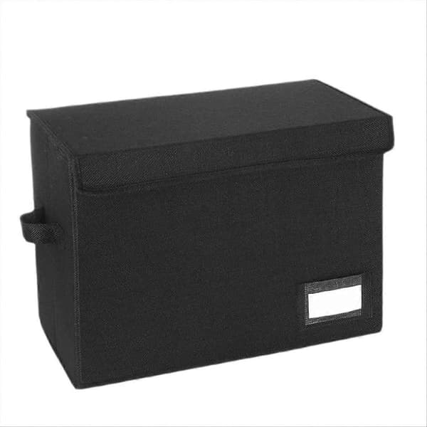 Comic Book Storage Boxes, Foldable Comic Book Box with Lid, Book Box for [YJD] Black