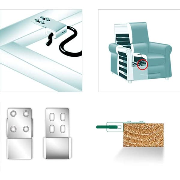 30 stk. metalclips til sofa, 5-hullers møbelclips, reservedele til polstrede møbler, reservedele til sofa