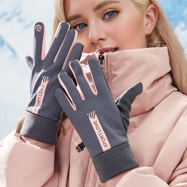 Varme vinterhandsker til damer - Skridsikre touchscreen-handsker med fulde fingre, højkvalitets vinterhandsker Grå Grey One-size