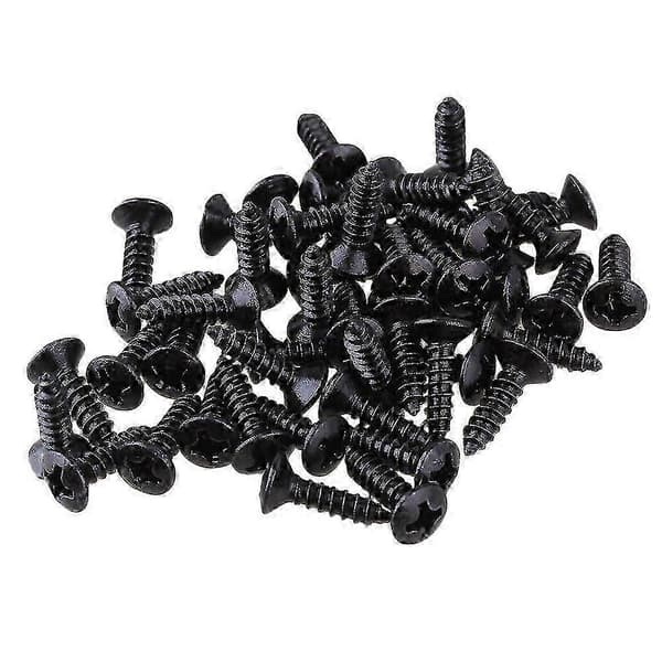 50x guitar bas skruer dele til ridseplader pickguard, sort-L Black