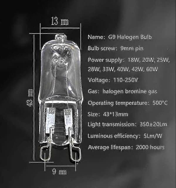 20 G9 halogenpærer, 18w transparente halogen dæmpbare pærer_Billige gaver