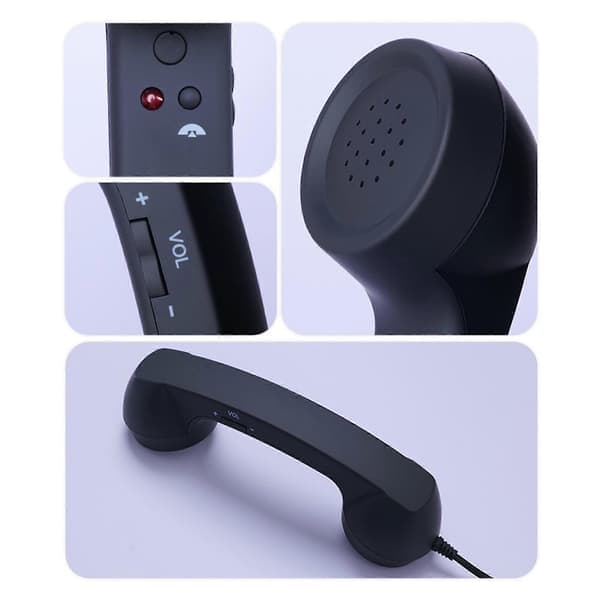 USB-C Retro Handset for Mobile Phones - Plug & Play Receiver Radiation-Proof Comfortable Calling for iPhone & Android [DB] Red Red