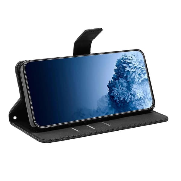 Mandala-præget flipcover i læder til iPhone 14 Plus Black