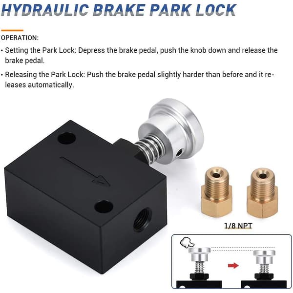 Hydraulisk bremseparkeringslås 1/8npt Manuel bremselås trykhold til skive tromle_Kvalitetsgave