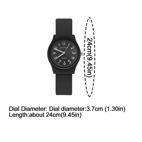 Silikonegummi Jelly Farver Armbåndsur Regnbue Ur Børn Ny E7 Black One size