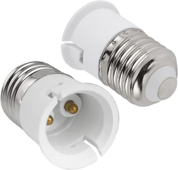 2 stk E27 til B22 Sokkelomformer, Skrue til Bajonettlampe Sokkeladapter, ES til BC Lampebaseadapter
