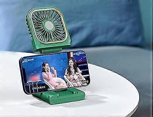 Sammenfoldelig halsventilator, bærbar USB genopladelig LED-ventilator til mobiltelefonholder white