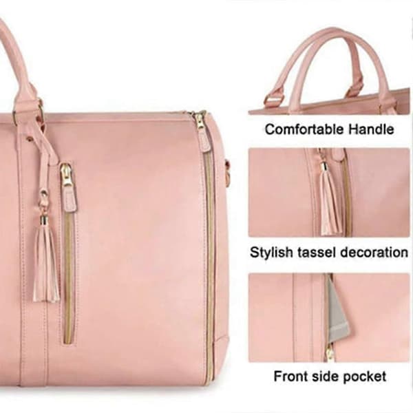 Resefällbar klädväska Multifunktionell plaggväska Resväska Plaggväska för handbagage, Rosa Rosa