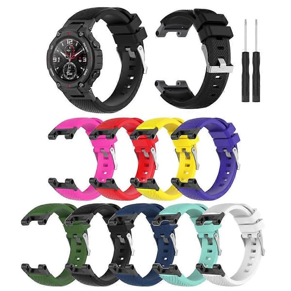 Urrem til T-Rex/T-Rex pro Twill Silikone Armbånd_Billige gaver Black