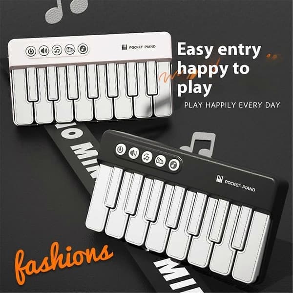 Mini Piano Pocket Elektronisk Keyboard av hög kvalitet, Mini Elektronisk Orgel, B Black