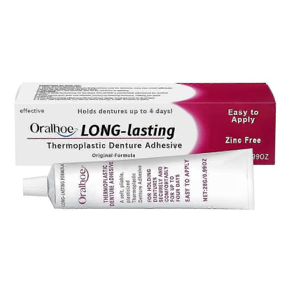 Cushion Grip Thermoplastic Denture Adhesive, Refits and Tightens Loose Upper and Lower Dentures and Partials | Adhesive-Free Adhesive