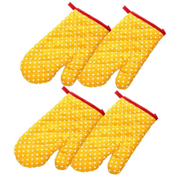 4-pack Grytlappar, Grythandskar, Bakhandskar, Grytlappar, Lämpliga för Matlagning - _Bra saker Yellow