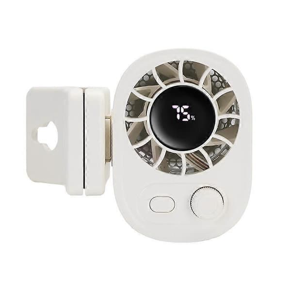 Bil Clip-on Ventilator med LED Display - 360° Rotation, Justerbar Hastighedsventilator White