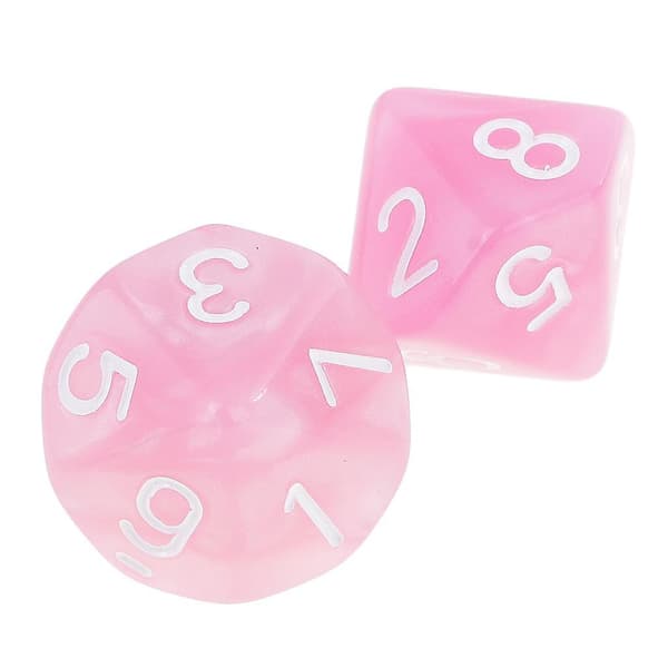10 st 10-sidiga tärningar D10 polyedriska tärningar för Dungeons and Dragons-spel PinkSurprise Gift Option 1 16mm