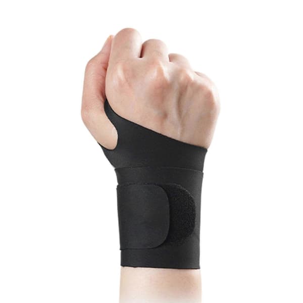 Justerbart handleds- och tumstöd, handledslindning, elastiskt, andningsbart träningshandledsstöd för gymträning, grå_Billiga gåvor Black
