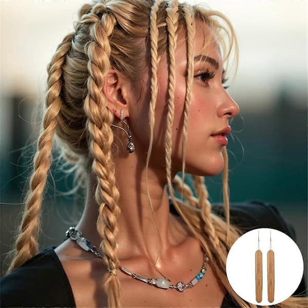 10 STK Dreadlock Hæklenål Værktøj, Dreadlocks Hæklenåle til Hår Træ, Dreadlock Hæklenål Værktøj_Billige gaver As Shown