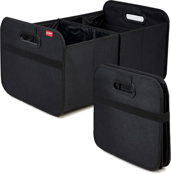 1 stk svart sammenleggbar bilboks, sammenleggbar handlebagasjeveske