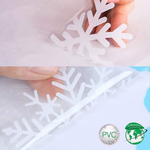 Snowflake Window Decals, 96 Reusable Self-Adhesive Static PVC Decals Window Stickers Christmas Window Decoration Snowflake Window Decal (FMY)