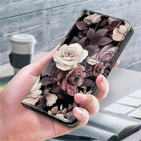 Compatible for iPhone 15 Shockproof Case Leather Flip Folio Phone Cover with Wallet (Pink)