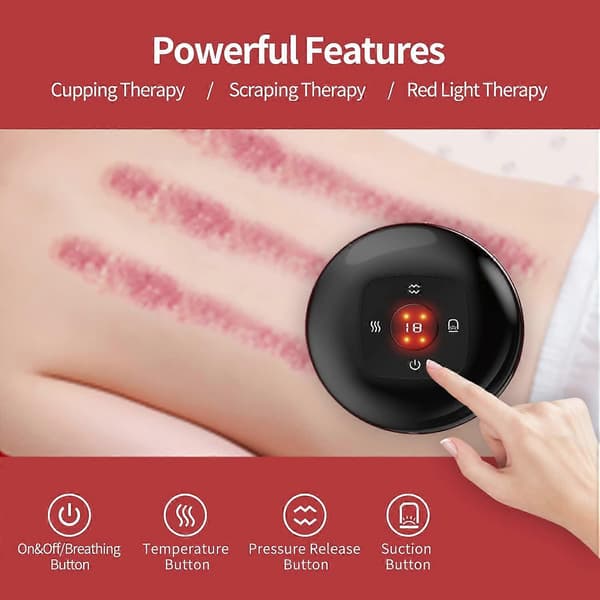 Smart Dynamisk Cupping Terapi Sæt, Cellulite Massager 3 i 1 Vakuum Terapi Maskine Cellulite Fjerner, Gua Sha Massageværktøj, 12 Temperatur Niveauer