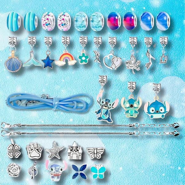 Perlesett for å lage armbånd Charms Perle Lilo Stich