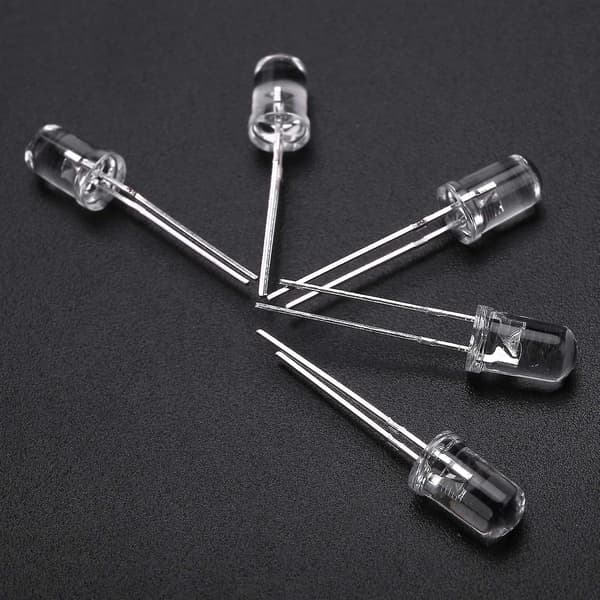 100 stk 5mm Varm Hvid LED-dioder DC 3V 20mA Pære Elektronikkomponenter Lysdiode