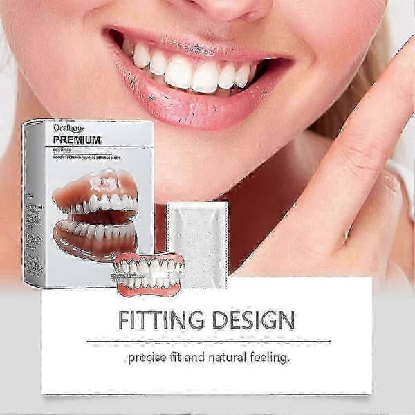 Premium Denture Kit, Advanced Silicone Reline Denture Kit Cosmetic Tooth Veneers for Perfect Smile (2 Pcs)