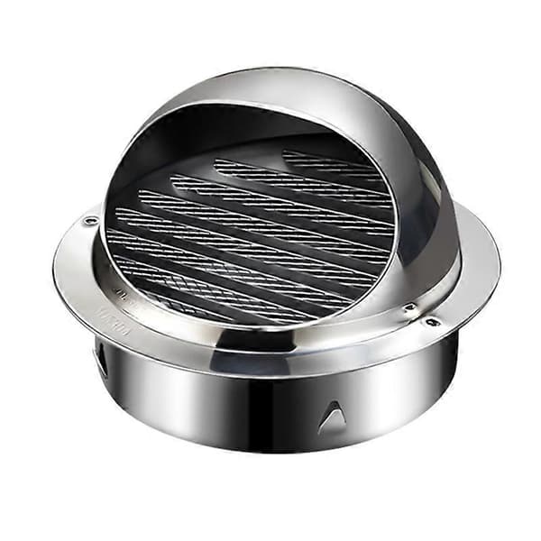 Ventilationsrist - Vægventilationshætte - Rustfrit stål - Rund - Ø 117 mm - Lamelrist - sølv - til 117 mm rør