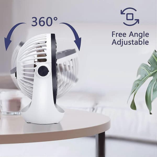 Bordventilator Lille Bordventilator Med Stærk Luftstrøm Stille Drift Bærbar Ventilator Hastighedsjusterbart Hoved 360