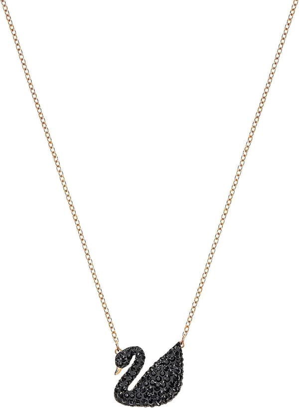Dame Smykkekollektion Rosaguld Design Sorte Krystaller_Billige gaver