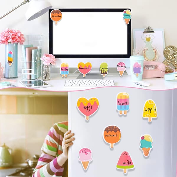 Post-it Notes - Memo Paper - Notes - 30 Ice Cream Themed Post-it Notes - Self-Adhesive Memo Sheets - Perfect for Office, School, and Party Bags
