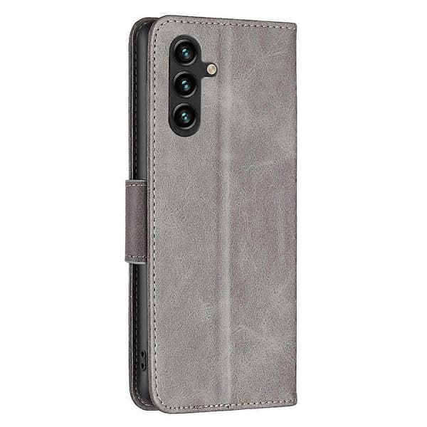 Højkvalitets lædercover med pung og stativ til Samsung Galaxy A35 5G Grey
