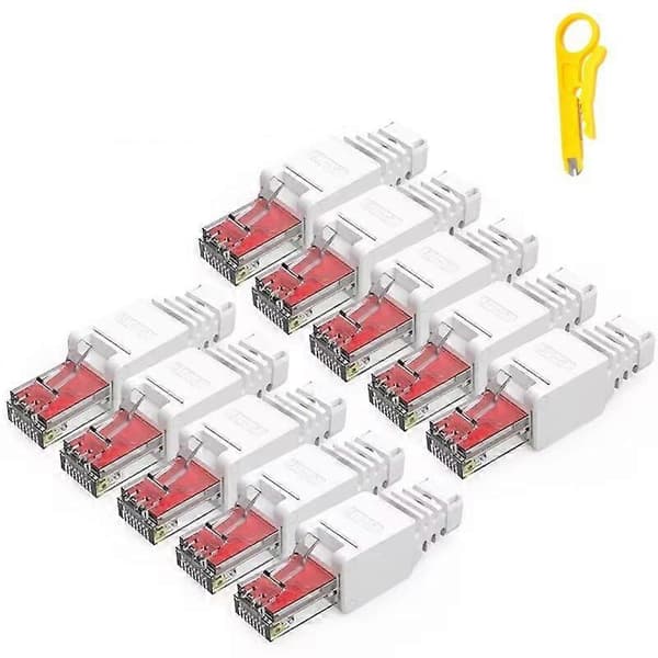 Pakke med 10 RJ45 CAT 6 verktøyfrie plugger