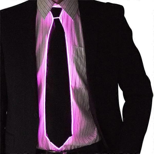 Herre Gave EL Wire Sort Slips Bryllupsfest Dekoration Neon LED Lysende Slips_Billige gaver Pink