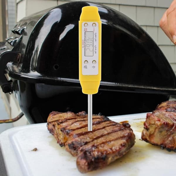 Digital Termometer, Direktavläsande Digital Mat Termometer Kök Matlagning Kött Probe för Kök Utomhus BBQ - q37_Kvalitetsgåvor Yellow