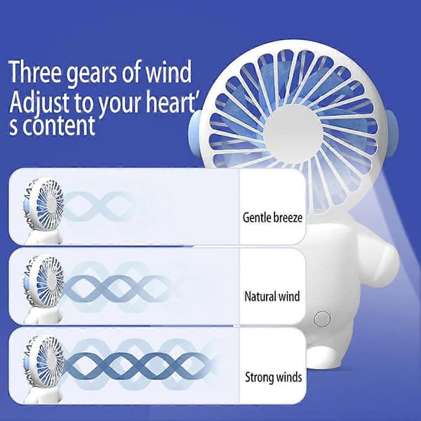 USB-opladning Lille ventilator Bærbar lyserød astronaut miniventilator lyserød