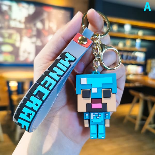 Klassisk Minecraft Figurmodel Legetøj Nøglering Min Verden Stev D