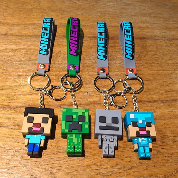 Klassisk Minecraft Figurmodel Legetøj Nøglering Min Verden Stev D