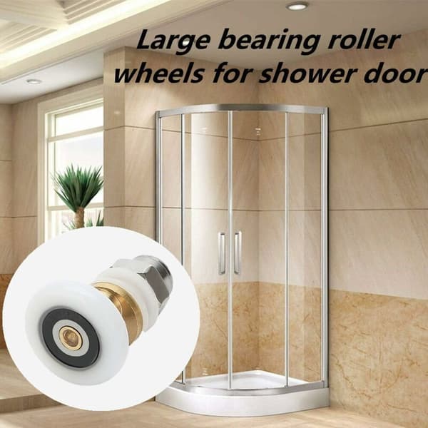 Shower Door Roller, Sliding Door Wheel, Shower Enclosure Rollers, Replacement Wheel for Roller with 27mm Wheel Diameter, 8 Pieces
