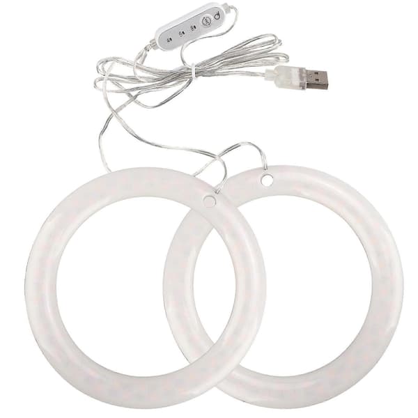 LED-ljusslinga trädgårdsbelysning ängelring mönster USB-timer växtbelysning Yellow