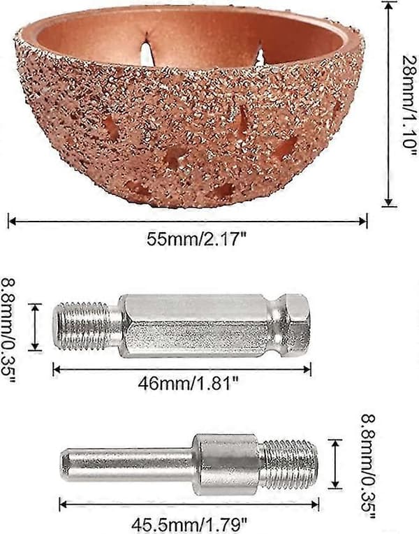 55 mm däckbuffert hjulskål typ sliphuvud volframstål däckreparationsverktyg hög kvalitet