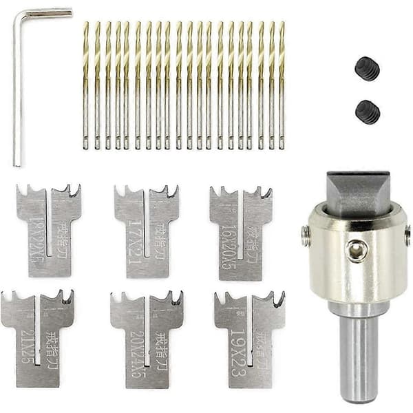 30 STK Ring Borebit Sæt, 16-21 mm Klinger Træ Ring Borebit Træ Ring Maker Stål Træperle Bor SilverGuld