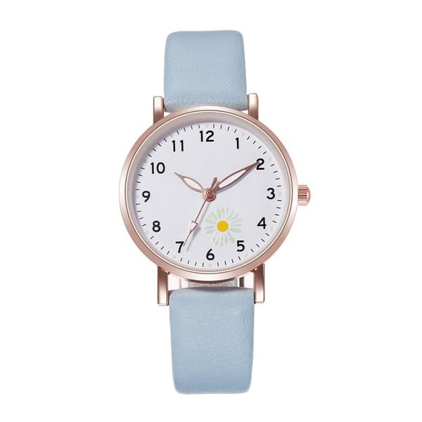 Lysende Ur Natlysende Kvinder Sødt Læder Enkle Ure Lille Urskive Quartz J4O3 Blue One size
